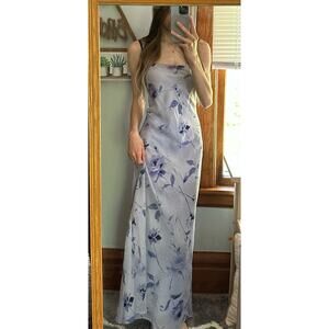 Vintage Y2K 90s Studio Y Blue Floral Long Dress